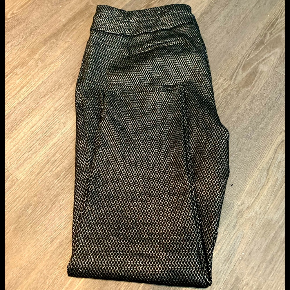 Ashley Stewart Black and gold sparkle pants